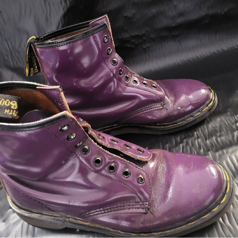 Purple Doc Martens made in England